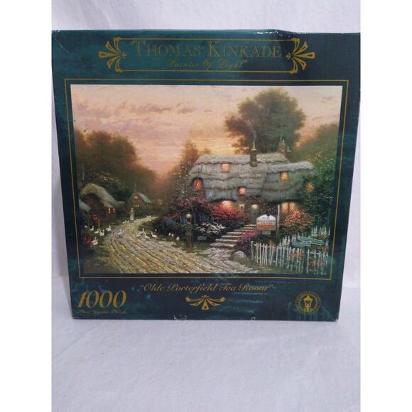 NIB Ceaco THOMAS KINKADE OLDE PORTERFIELD TEA ROOM 1,000 Piece Puzzle 20"X27 - Picture 1 of 8
